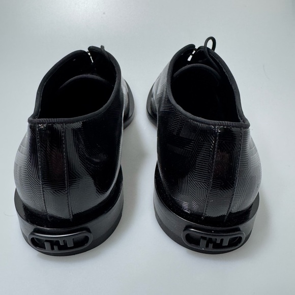 Fendi FF Vernice Chain Link Lace-Up Oxfords Black Men’s Size 7 main image 5
